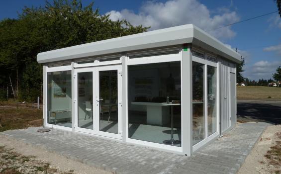 20 Fuss Duo- Bürocontaineranlage mit Fixverglasung, fabrikneu