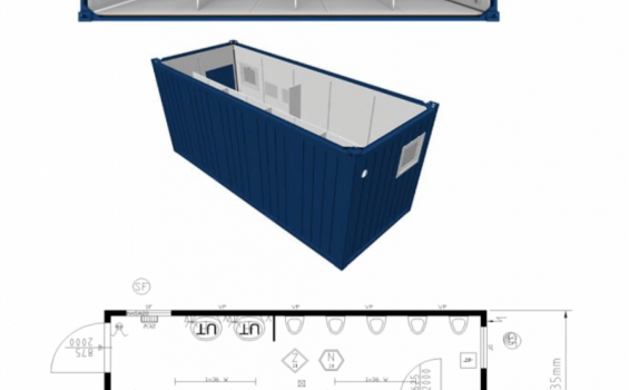 20 Fuss WC- Container, fabrikneu