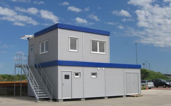 Bürocontaineranlage mit Aluwelle